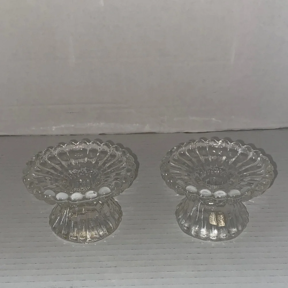 PartyLite Glass Candle Holder Set of 2 - Picture 4 of 7